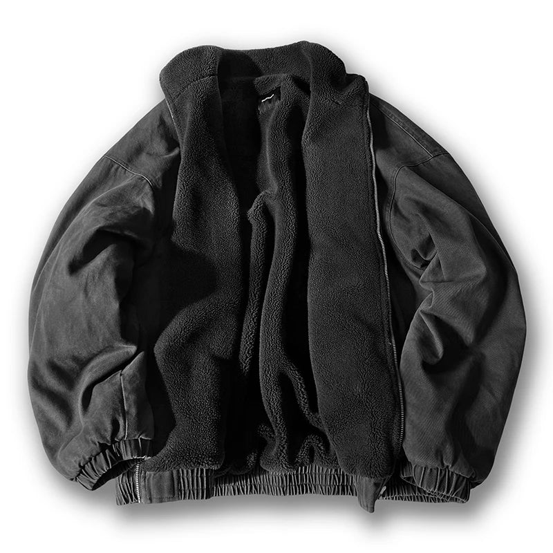 Vintage Japanische Herren Fleecejacke Winter Dick Loose – Koreanischer Streetwear-Paar-Trend Warm | Herren- & Damenmode