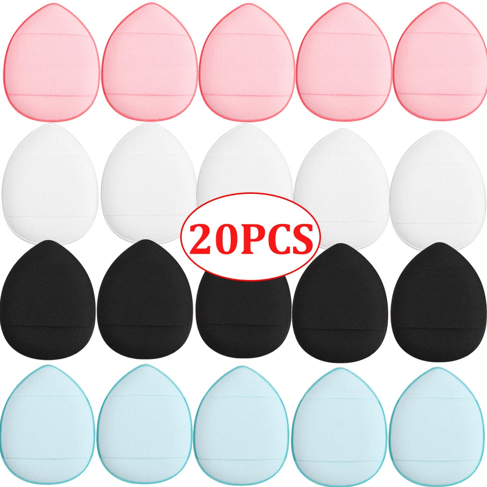 Lot 20 Mini Puffs Coussin d’Air Doigt – Éponge Maquillage Professionnelle | Fond de Teint, Correcteur & Anti-Cernes | Sec & Humide