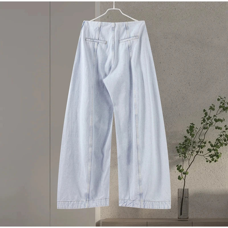 Jean Large Femme Y2K Oversize Taille Haute Baggy Jambe Large Denim – Pantalon Streetwear Chic Tendance | Mode 2025