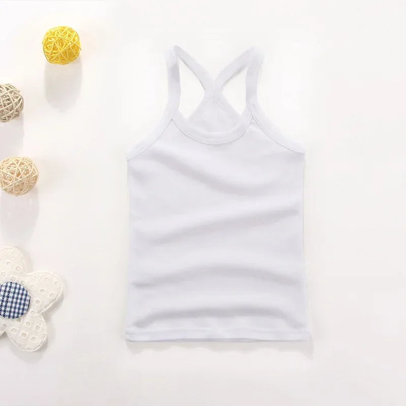 Débardeur Enfant Coton Couleur Unie – T-Shirt Sans Manches Sport Été Garçon Fille Casual