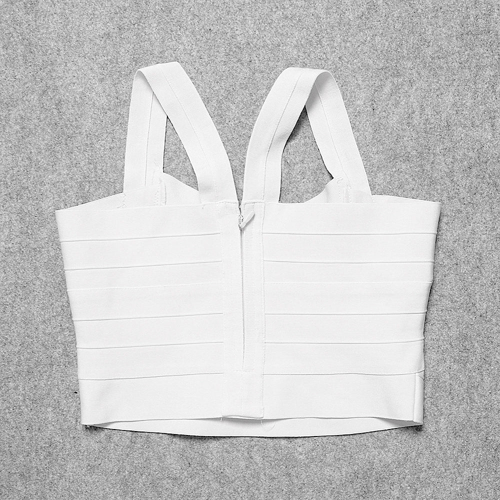 Crop Top Femme Bretelles Fines Bandage Élastique Vintage – Caraco Streetwear Blanc Noir Rouge | Soirée & Quotidien