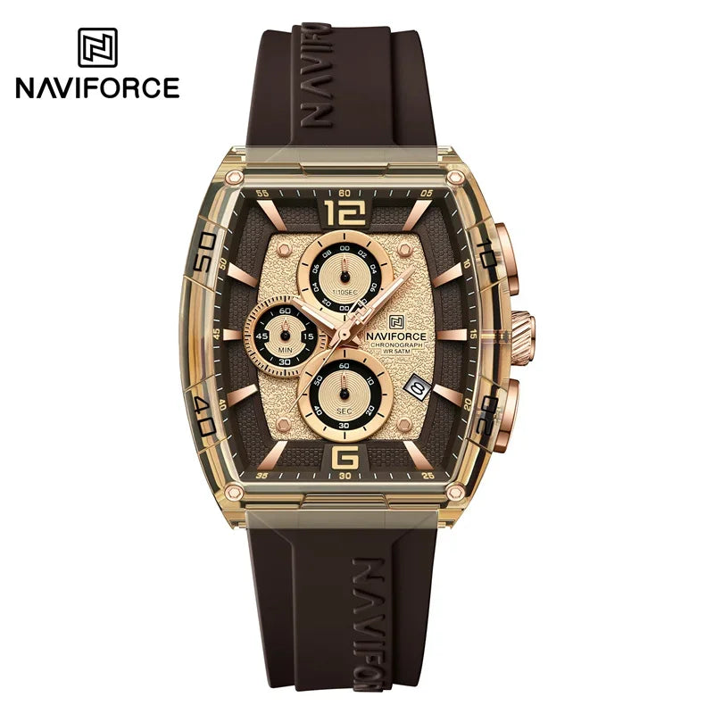 Herrenuhr NAVIFORCE 2025 Militär Sport Quarz – Wasserdicht 50M Silikon Datum Hohe Qualität