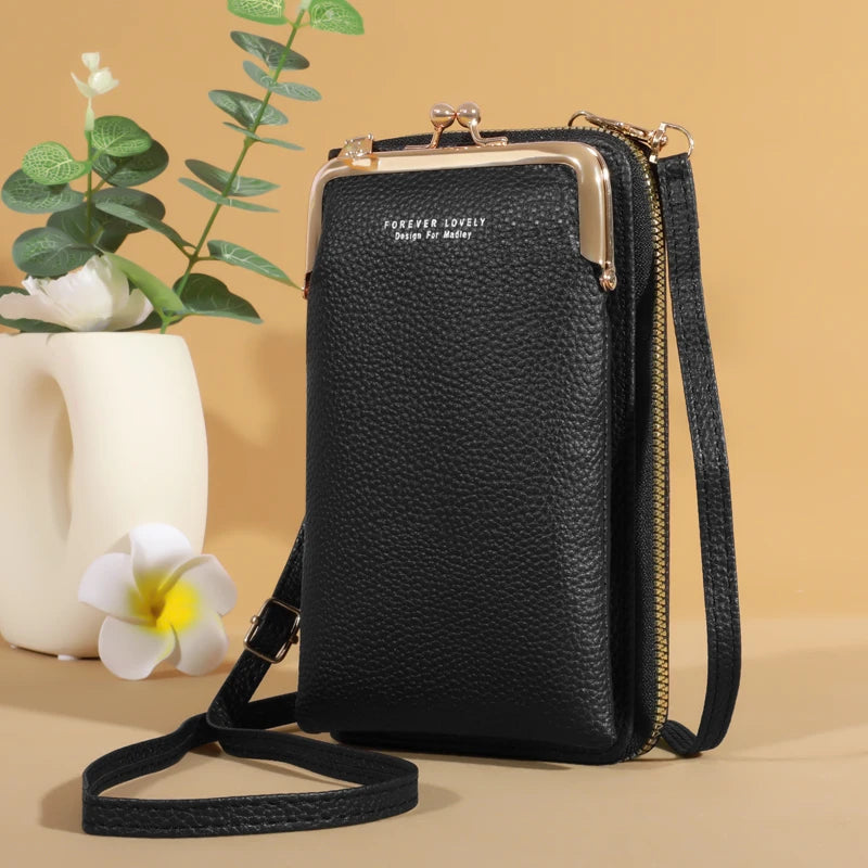 Mini Sac Bandoulière Femme Cuir Mat – Pochette Messenger Clutch Téléphone Tendance