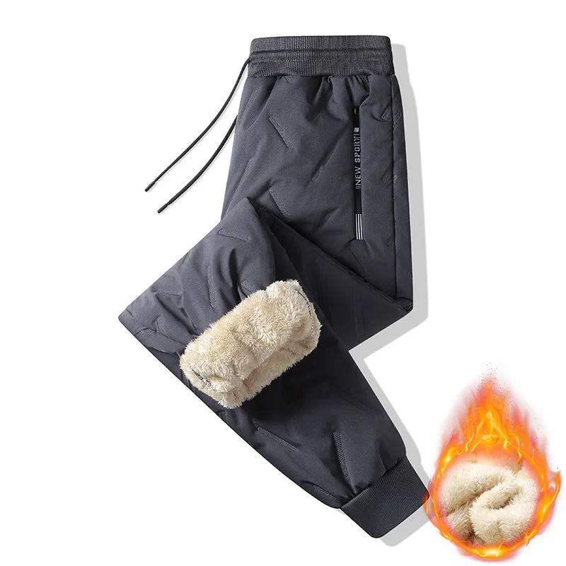 Pantalon Homme Polaire Épais Laine d'Agneau Thermique Chaud Imperméable Coupe-Vent Automne Hiver Streetwear Casual | Pantalon Polaire Imperméable Premium