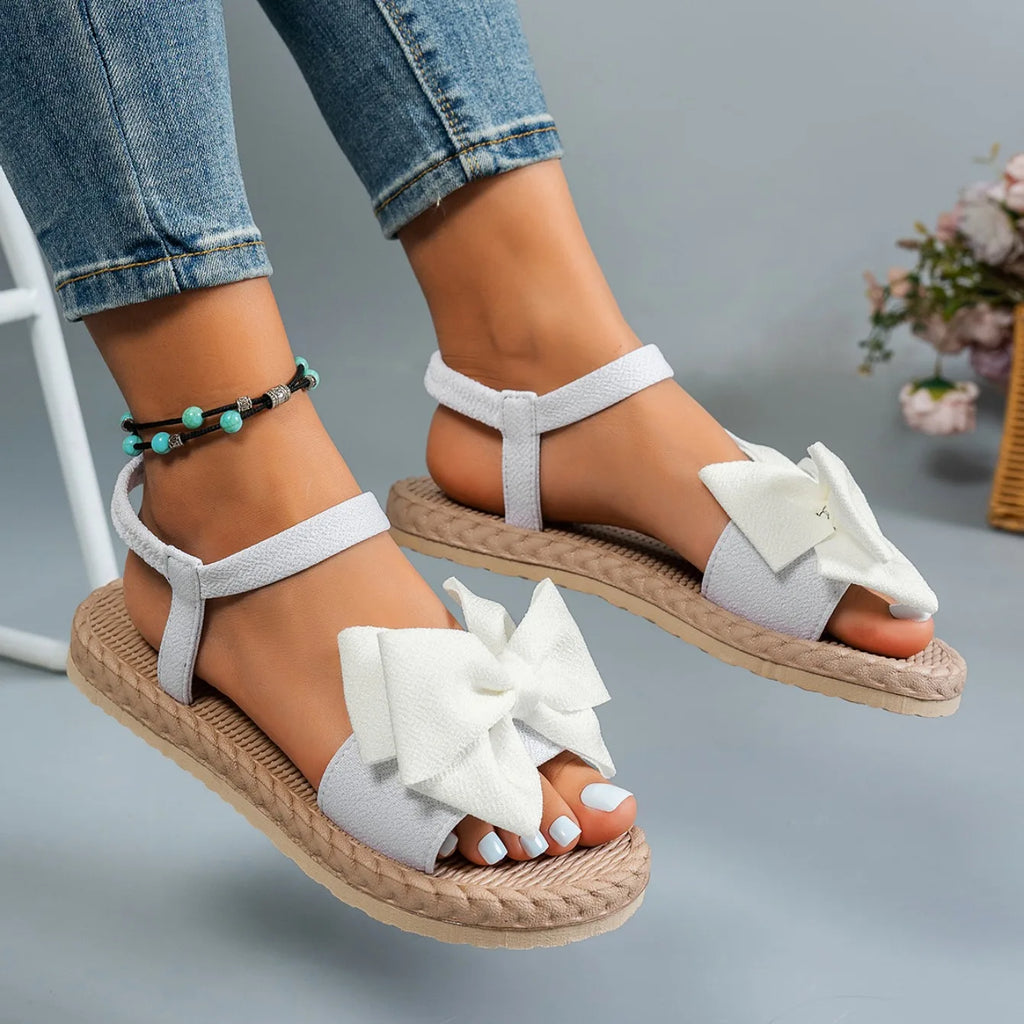 Mules Bow Tie Légères Femme Plage 2024 – Sandales Flat Casual Slides Home Outdoor