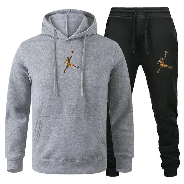 Herren Jogginganzug 2-teilig Langarm Sweatshirt + Freizeithose Fitness Sport Herbst Winter Fashion Bequem Trendig Zeitlos – Premium Jogginganzug 2-teilig Sport Casual Herbst Winter | Herrenmode Sportswear Premium