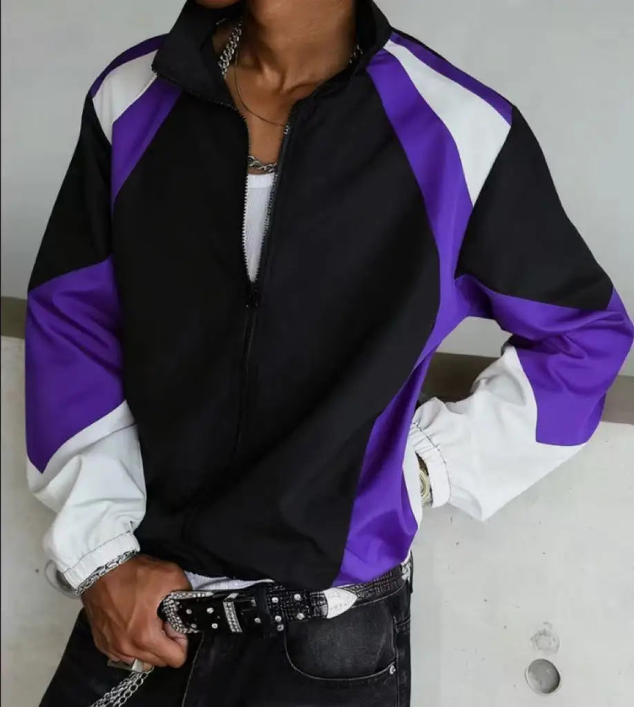 Veste Homme Color Block Légère Casual Voyage Coupe-Vent Résistante Tissu Premium Confortable Tendance | Veste Color Block Légère Premium