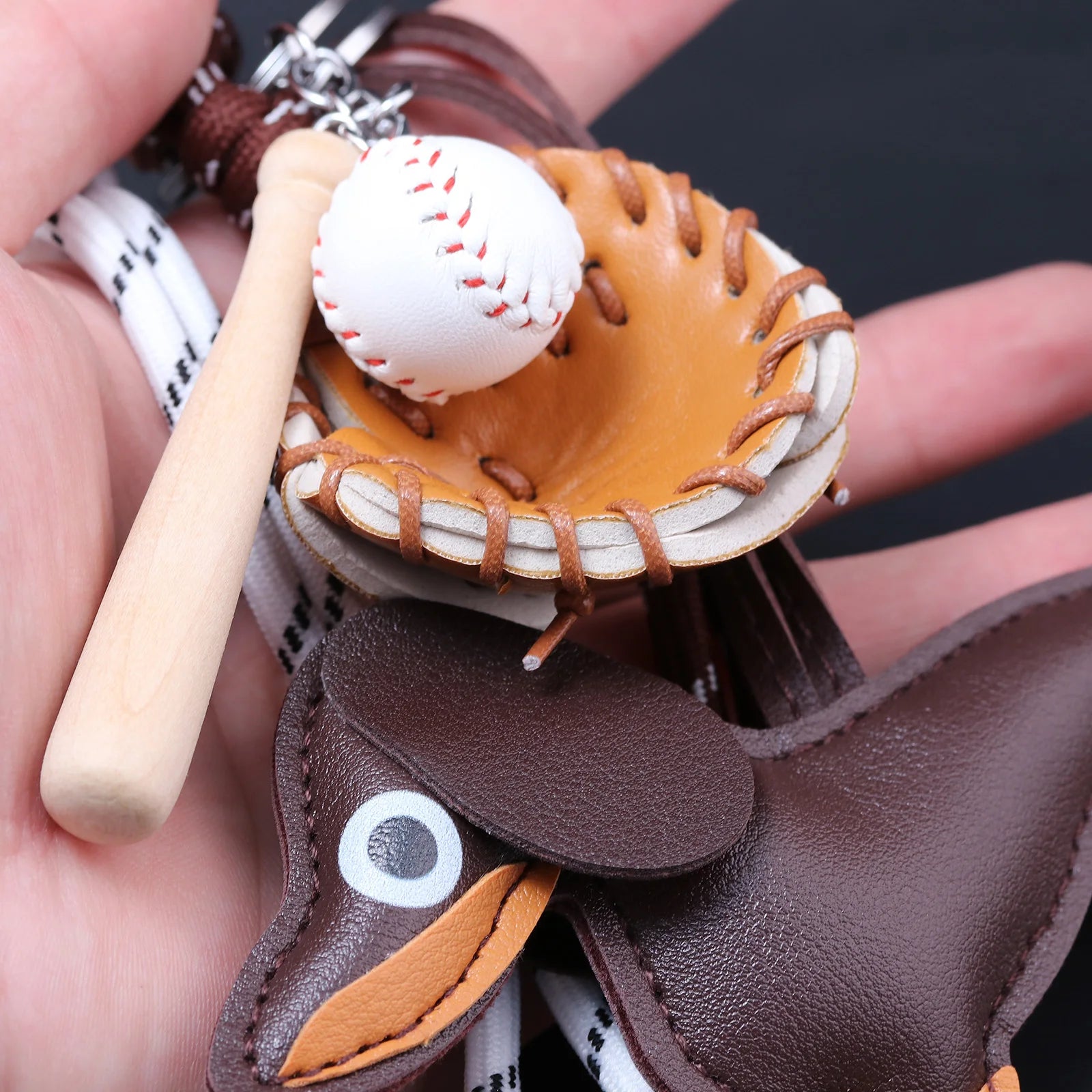 Porte-Clés Chien Saucisse Personnalisé – Pendentif Sac Corde Tressée Décoration Cadeau Mignon