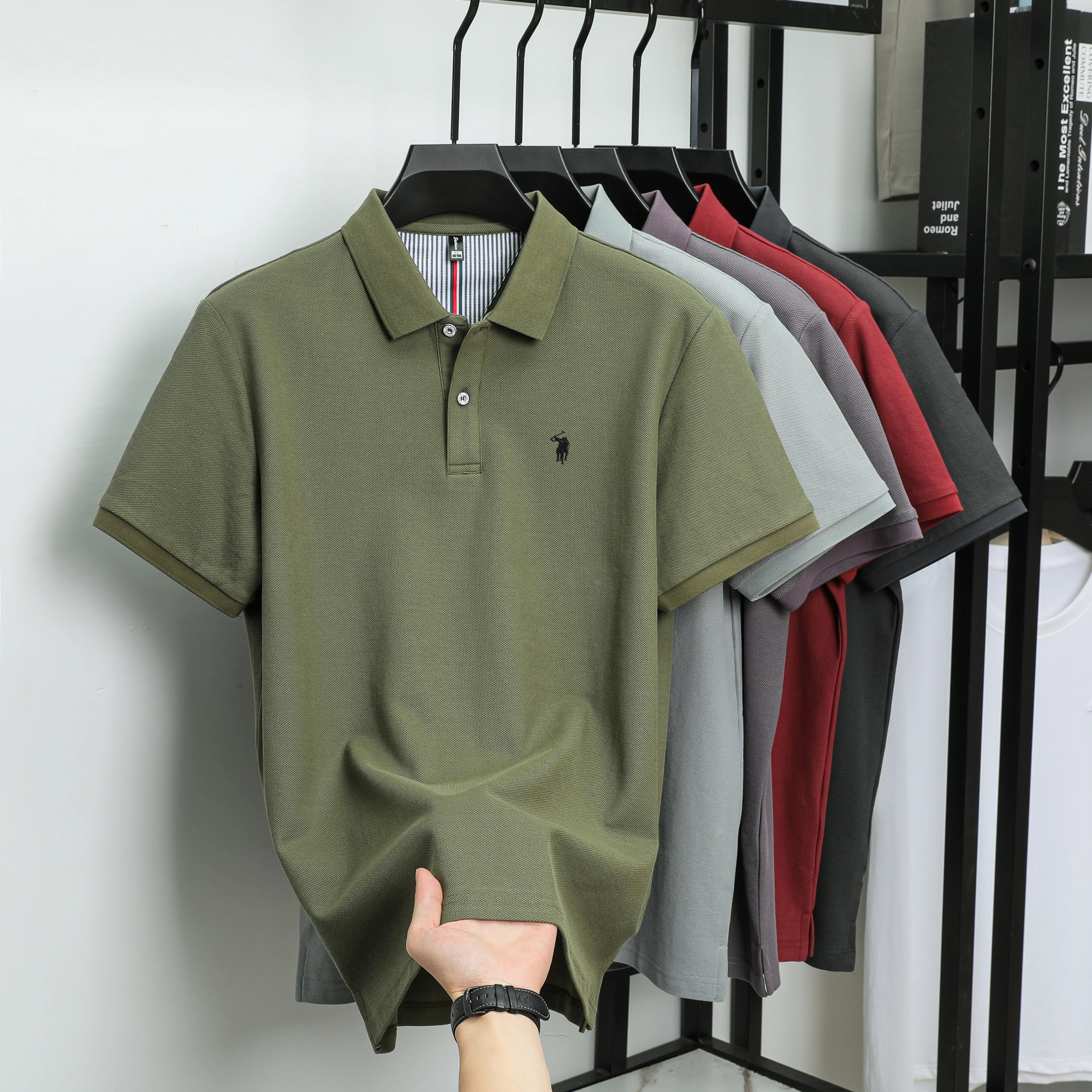 Polo Golf Coton 100% Brodé Homme – Qualité Premium Designer Personnalisé Été