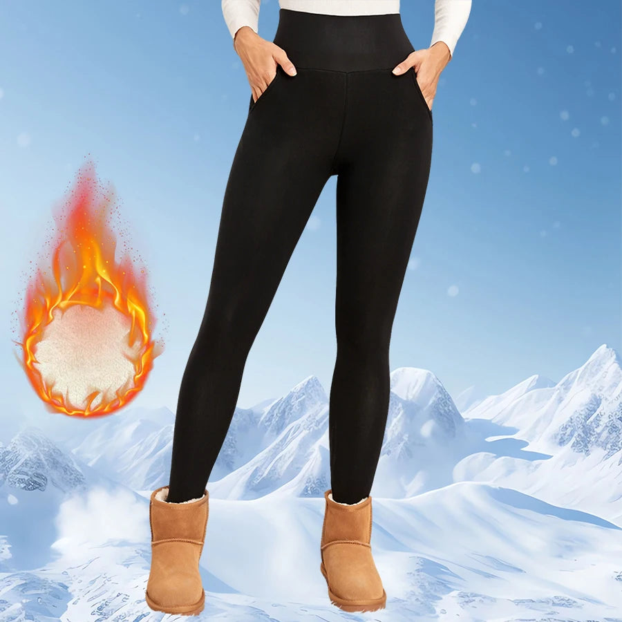 Legging Polaire Femme Taille Haute Flare – Collant Thermique Chaud Gainant | Hiver Confort
