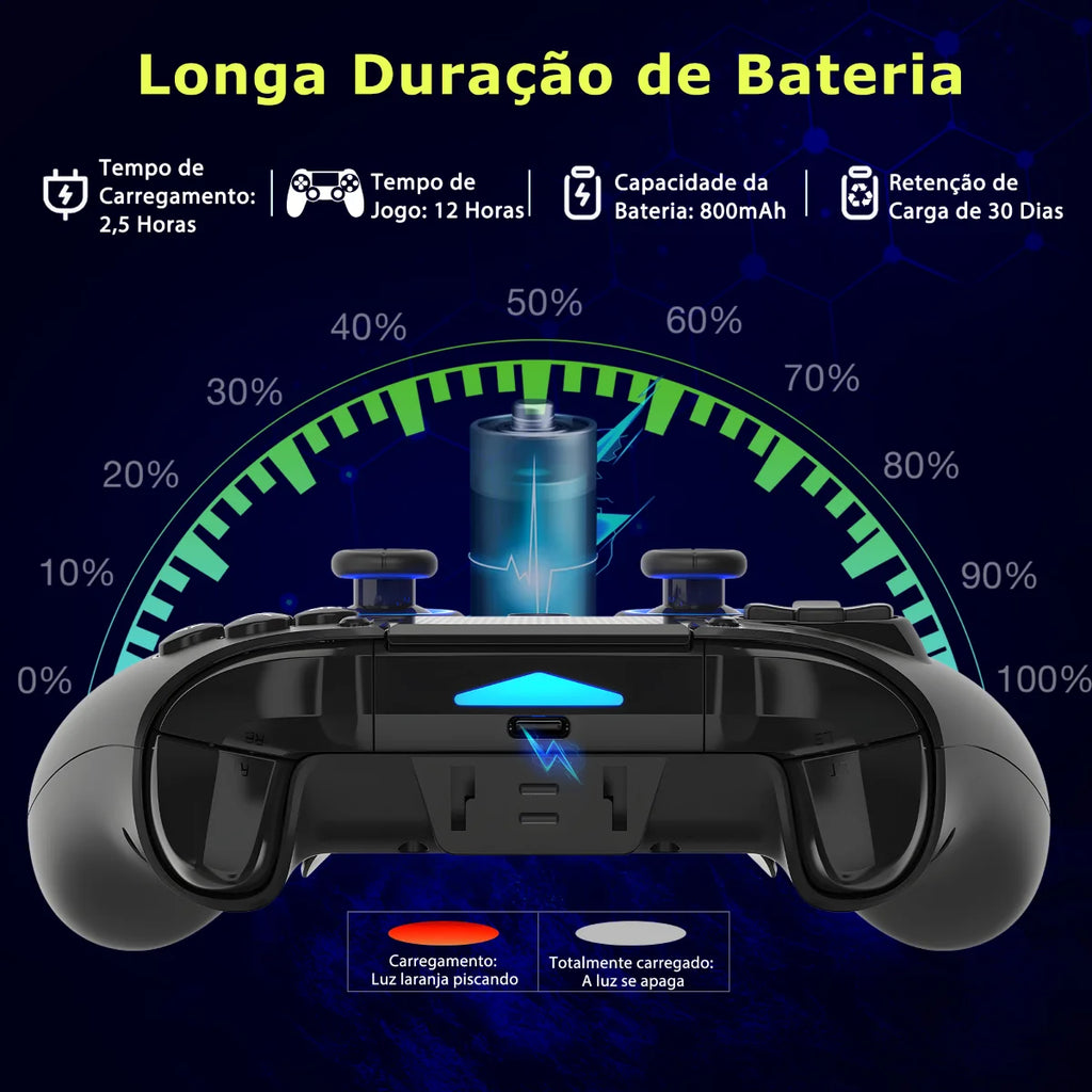 QRD Spark N5 Manette Sans Fil Bluetooth – Compatible PS4, PS3, PC, iOS & Android | Effet Hall & Vibration