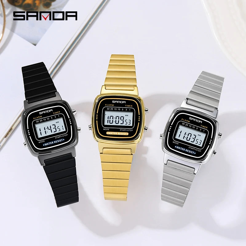 Montre Femme Luxe SANDA Dorée Quartz Classique – Étanche Élégante Cadeau Fashion