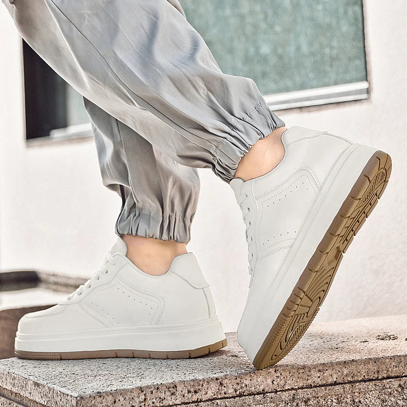 Chaussures Rehaussantes Homme 10/8/6CM Invisibles – Sport Blanches Grande Taille 37-44