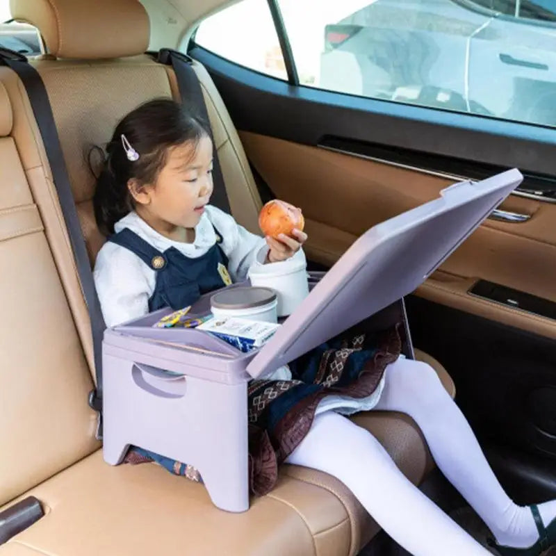 Bureau Pliable Voiture Multifonction – Plateau Laptop, Rangement Snack & Boisson, Table Lecture Enfant | Accessoire Voiture