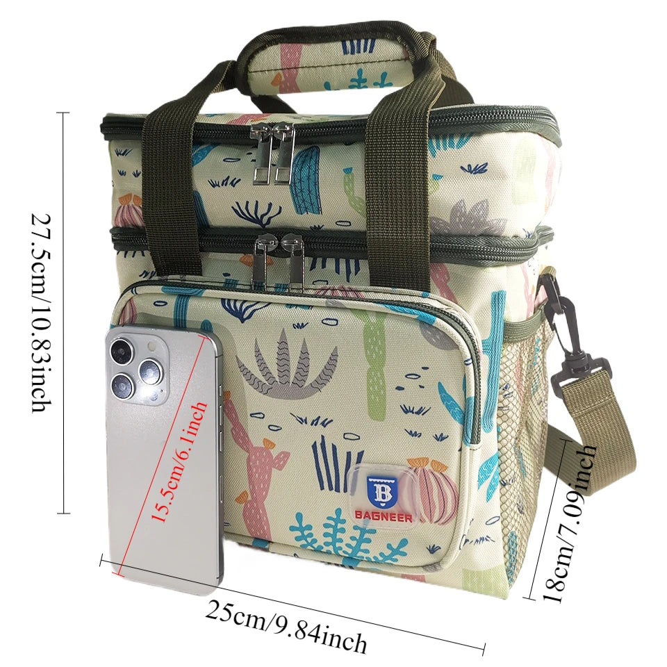 Sac Repas Isotherme – Lunch Bag Pique-Nique Camping Travail École Anti-Fuite Bandoulière