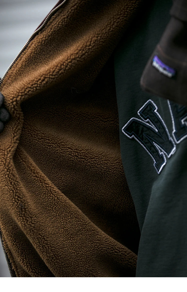 Vintage Japanische Herren Fleecejacke Winter Dick Loose – Koreanischer Streetwear-Paar-Trend Warm | Herren- & Damenmode