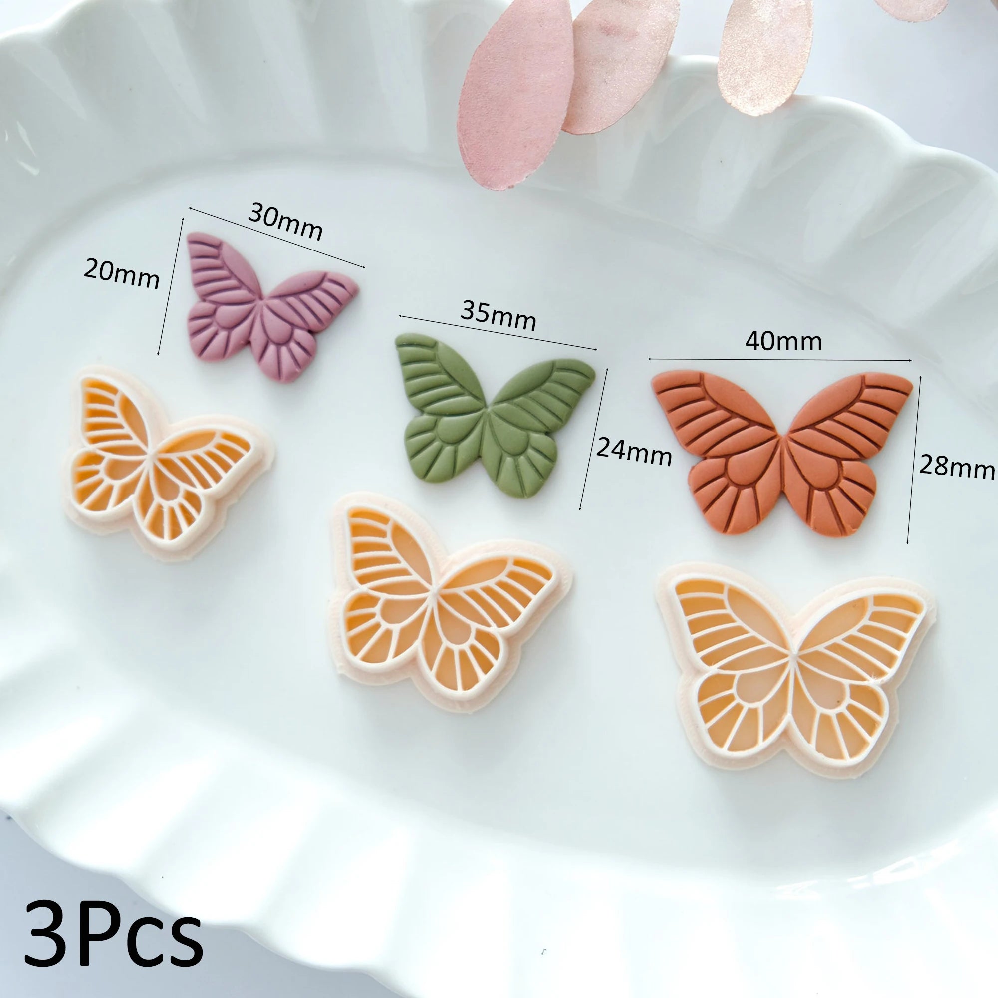 Set 3 Emporte-Pièces Papillon Argile Polymère — Moules DIY Boucles d'Oreilles Boho