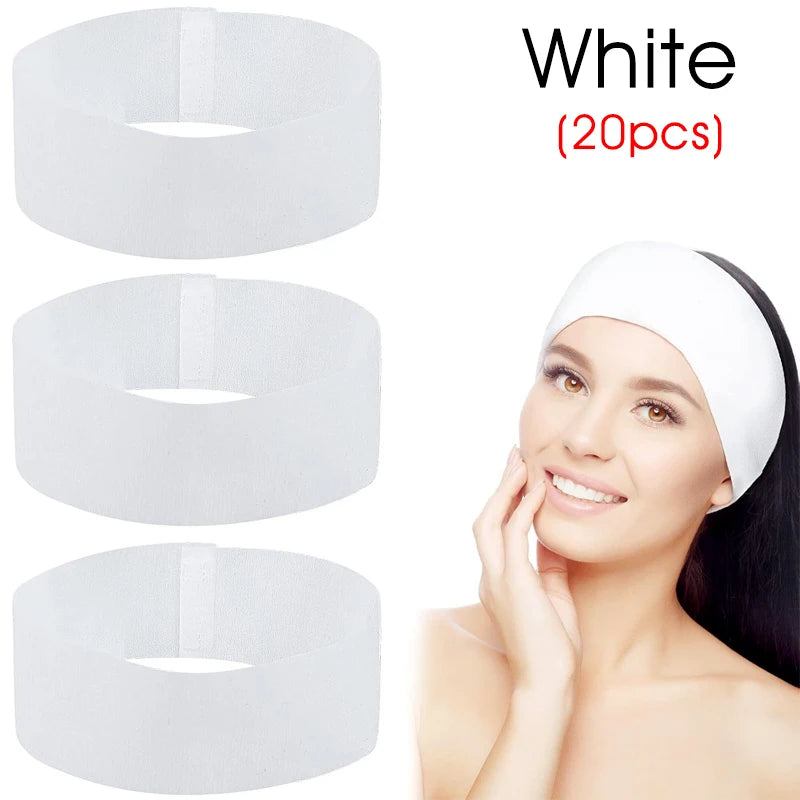 Bandeaux Jetables SPA Skincare Non-Tissés – Lot 10/50/100 pcs | Blancs Ultra-Doux | Soin Visage & Institut de Beauté