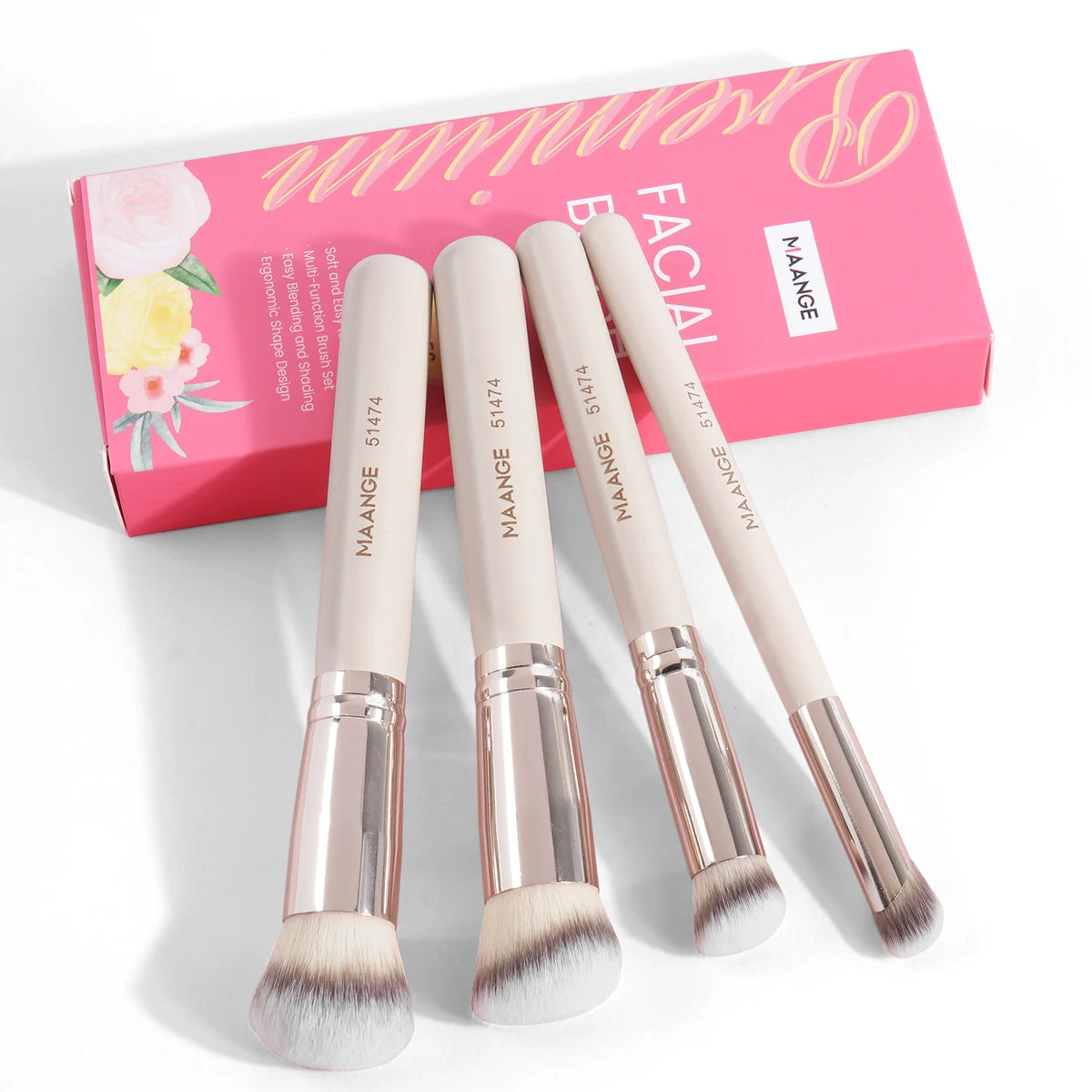 Kit Outils Maquillage 11 Pcs MAANGE – 4 Pinceaux, Puff Poudre, Éponge, Coussin d’Air & Correcteur | Set Complet Fard à Paupières