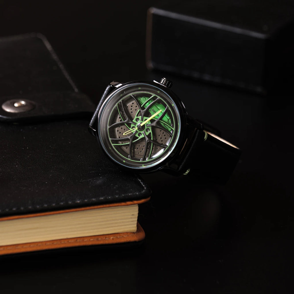 Montre Homme UTHAI CQ323 Squelette Roue Tournante Quartz – Design Unique Cool Cadeau