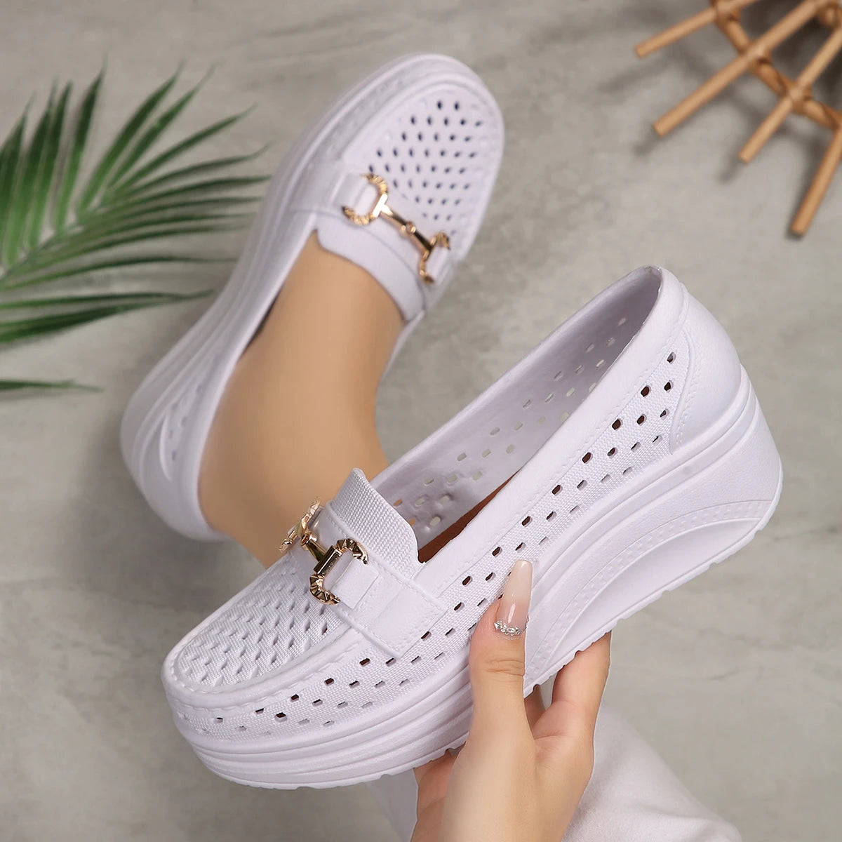 Chaussures Sport Wedge Semelle Épaisse Non-Slip Femme – Respirantes Sexy Travail Printemps