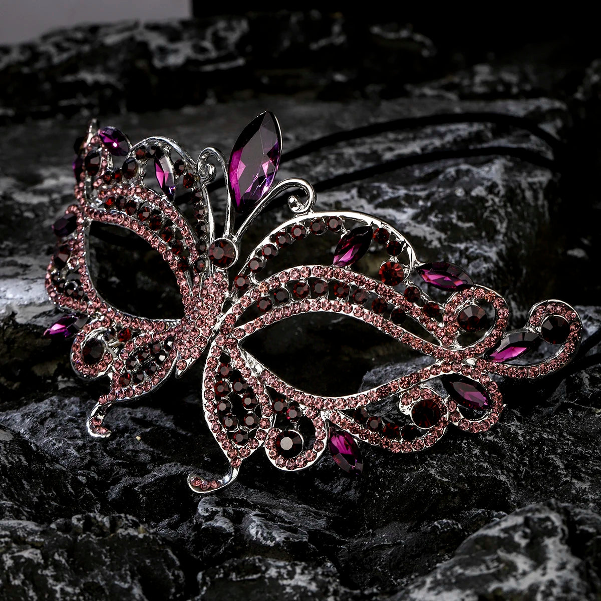 Halbgesichtsmaske Schmetterling Strass - Maskerade, Halloween & Party