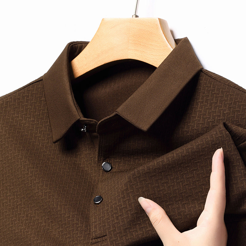 Polo Homme Manches Longues Ajourné Respirant Business Fashion Golf Élégant Grande Taille 4XL Intemporel Confortable – Polo Ajourné Premium Manches Longues Golf | Mode Homme Business Golf Premium
