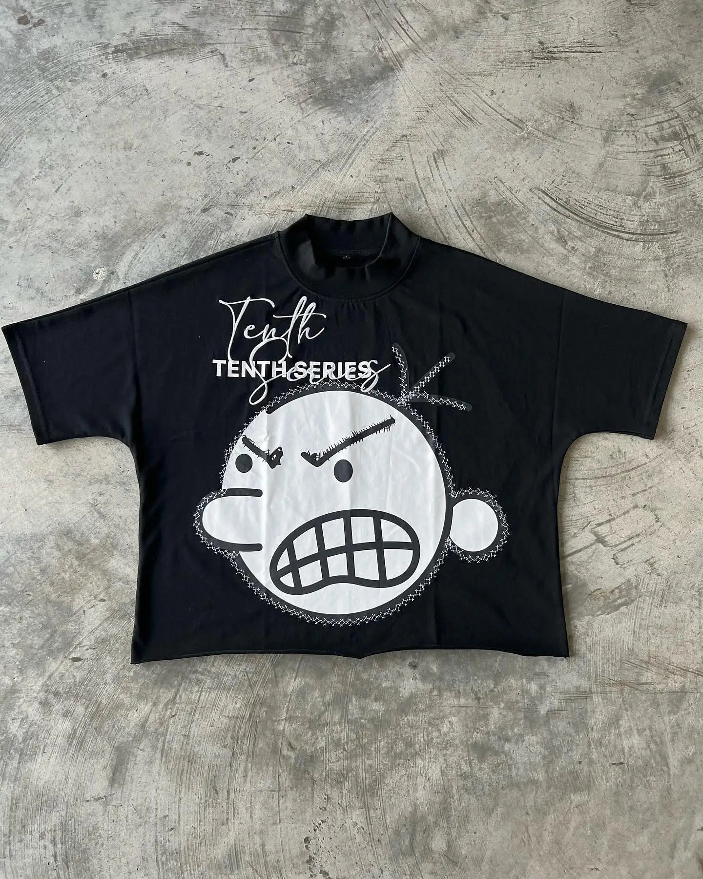 T-Shirt Oversize Unisexe Imprimé Aesthetic Y2K Gothic Gris – Manches Courtes Hip Hop Casual | Été