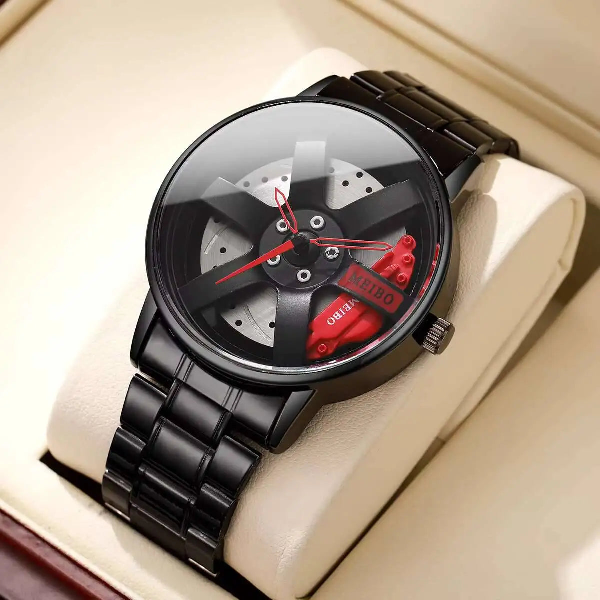 Montre Homme Sport Roue 3D Auto – Bracelet Acier Inoxydable Business Fashion