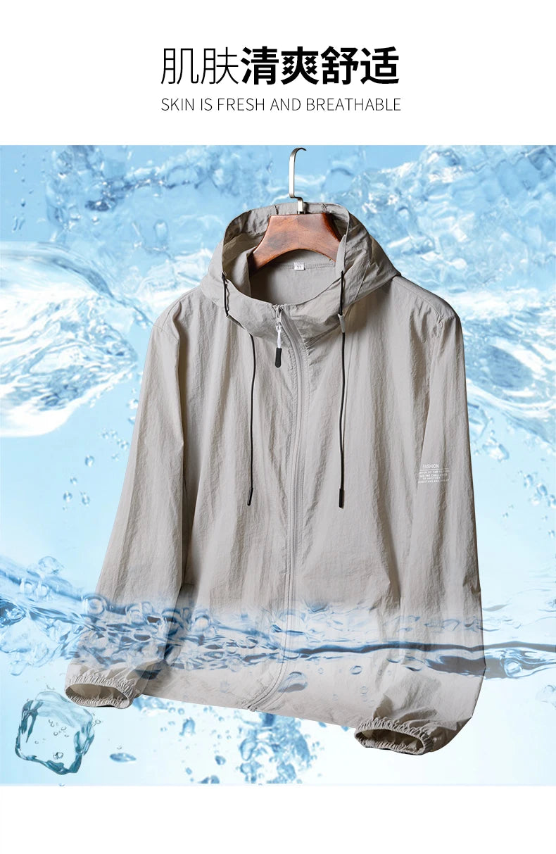 Veste Coupe-Vent Unisexe Anti-UV Capuche Été – Séchage Rapide Pêche Chasse Outdoor Homme & Femme | Windbreaker Protection Solaire