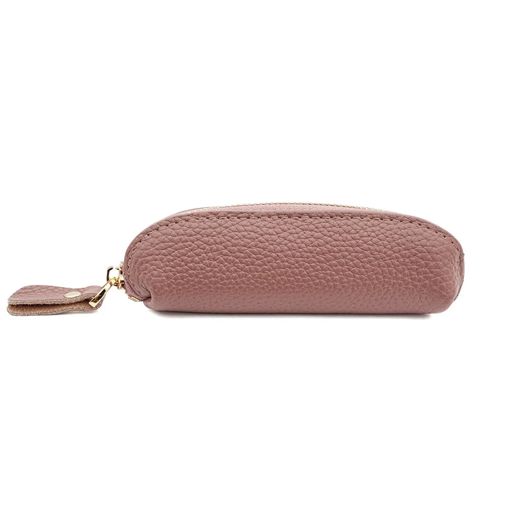 Porte-Monnaie Cuir Véritable Personnalisé – Mini Pochette Clés Rouge à Lèvres Prénom Femme Luxe
