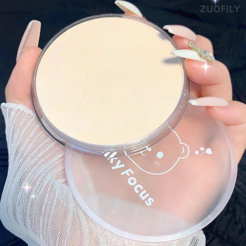 Poudre Compacte Visage avec Puff – Fond de Teint Lisse Correcteur Pores | Illuminateur Blanchissant Cosmétique