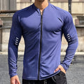 T-Shirt Homme Manches Longues Zip – Loose Casual Jogging Gym Fitness Entraînement Sport | Mode Homme Premium