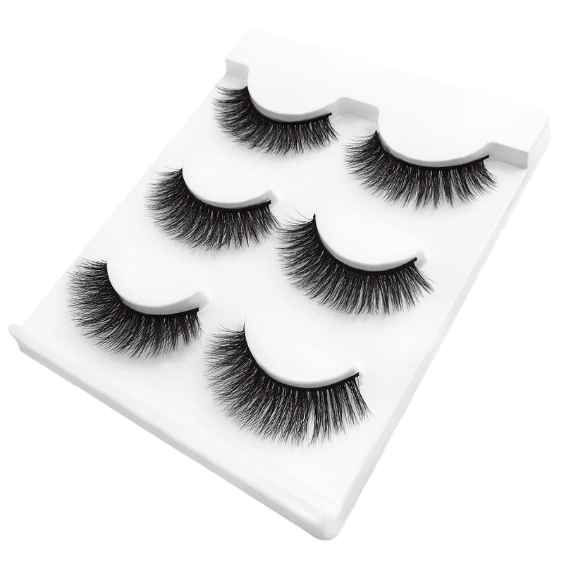 Lot 3 Paires Faux Cils 3D Vison SHIDISHANGPIN – 27 Styles Fluffy Wispy Épais | Cils Faux Faits Main Maquillage Yeux