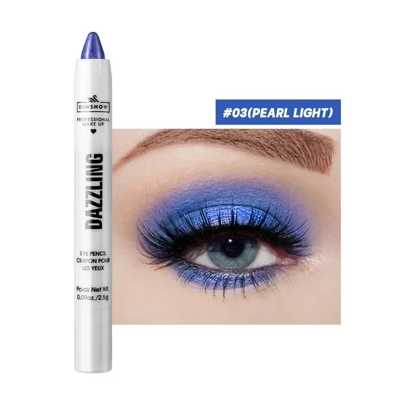 Crayon Fard à Paupières Highlighter Waterproof – Glitter Matte Nude Ver à Soie | Eyeliner Blanc Pigmenté