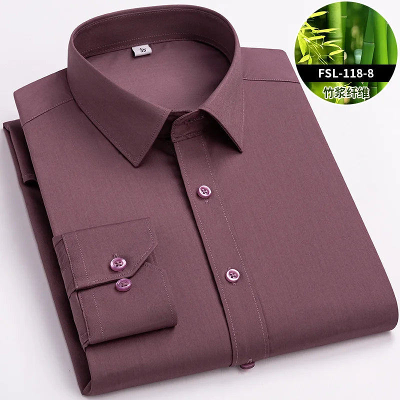Chemise Homme Fibre de Bambou Stretch Manches Longues Anti-Froissé Sans Repassage Slim Business Casual Bureau Blanche Éco-Premium – Chemise Bambou Premium Stretch Anti-Froissé Sans Repassage Slim Business Blanche | Mode Homme Business Éco-Premium