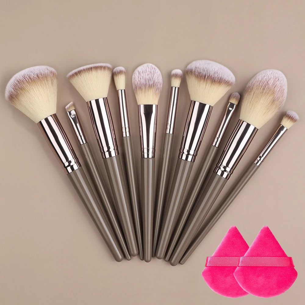 Set Pinceaux Maquillage Fluffy 3 à 20 Pcs – Poudre Libre, Fards & Blush | Brosse Fond de Teint Femme