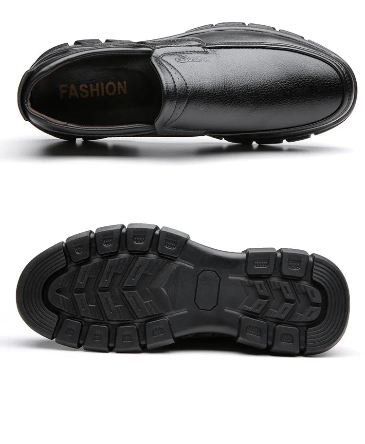 Mocassins Cuir Noir Homme Grande Taille – Chaussures Dress Designer Semelle Douce Printemps