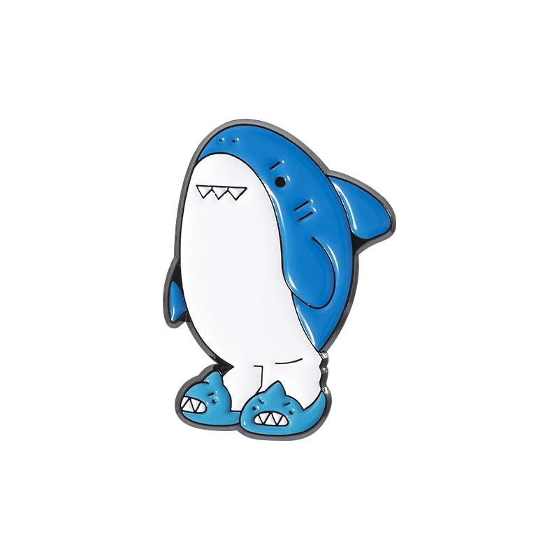 Email-Anstecker Cartoon-Tiere – Pinguin, Frosch, Hase & Katze | Metallbrosche Anstecknadel Reversnadel | Trendiger Schmuck Geschenk