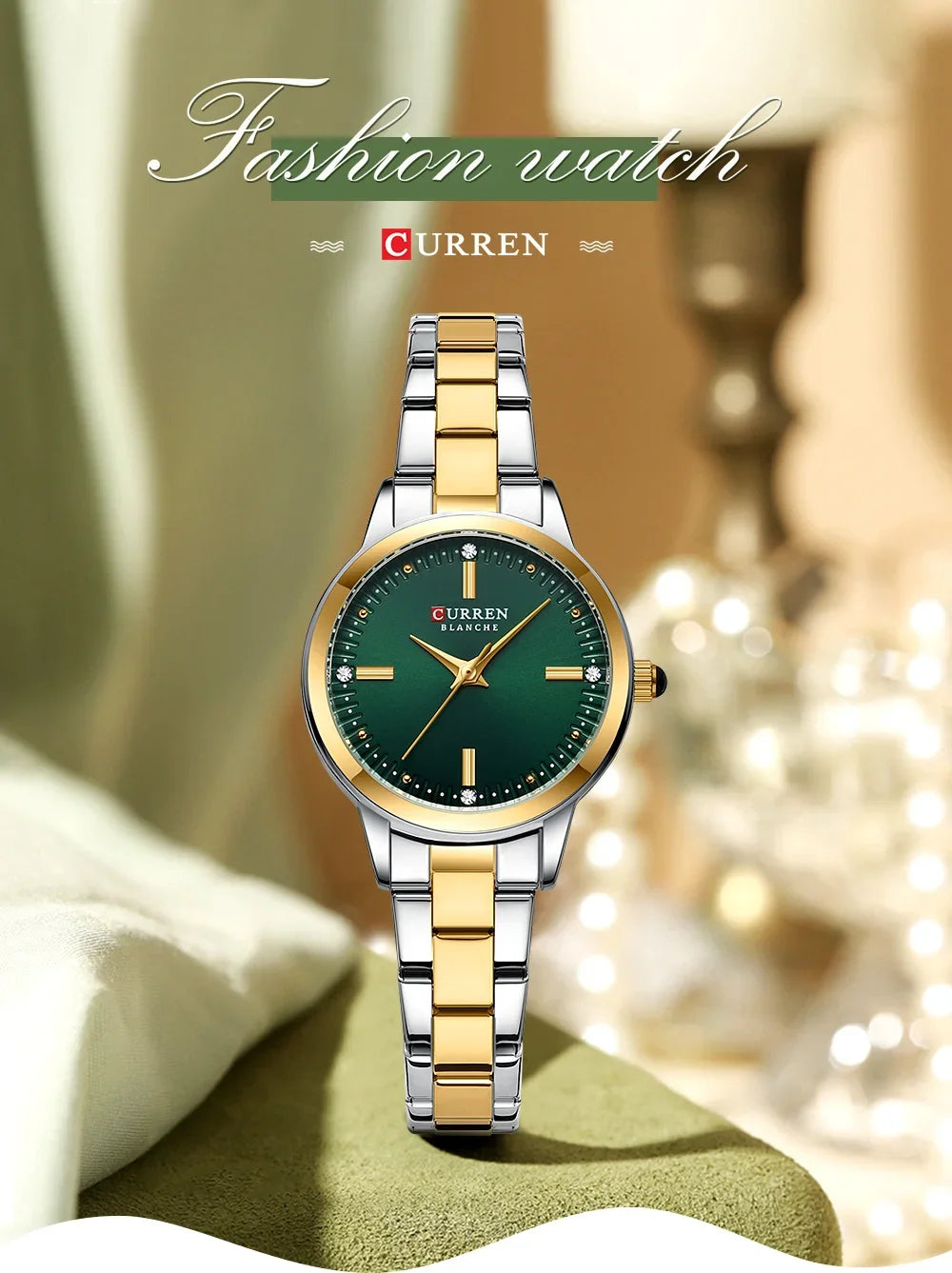 Montre Femme Luxe CURREN Dorée Quartz Acier Inoxydable – Étanche Élégante Minimaliste
