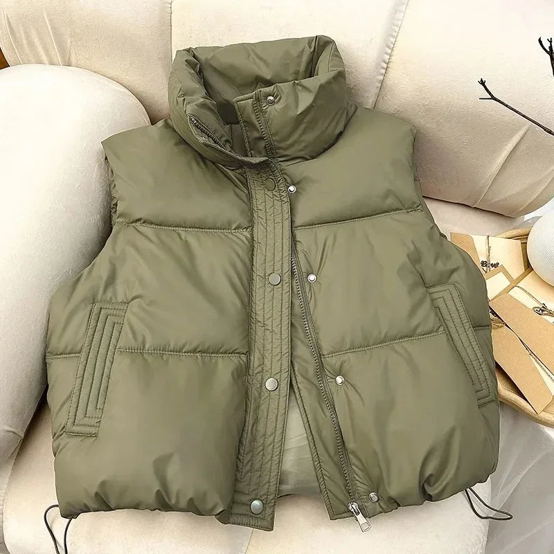 Gilet Doudoune Femme Sans Manches Col Montant Chaud Léger Casual Hiver – Veste Matelassée Élégante Confortable | Mode 2026