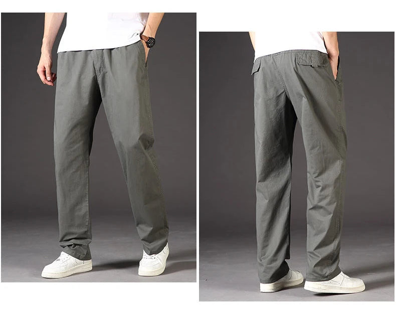 Pantalon Cargo Homme Coton Noir Travail Casual – Jogger Escalade Sport Printemps Été Automne Twill | Mode Homme Outdoor