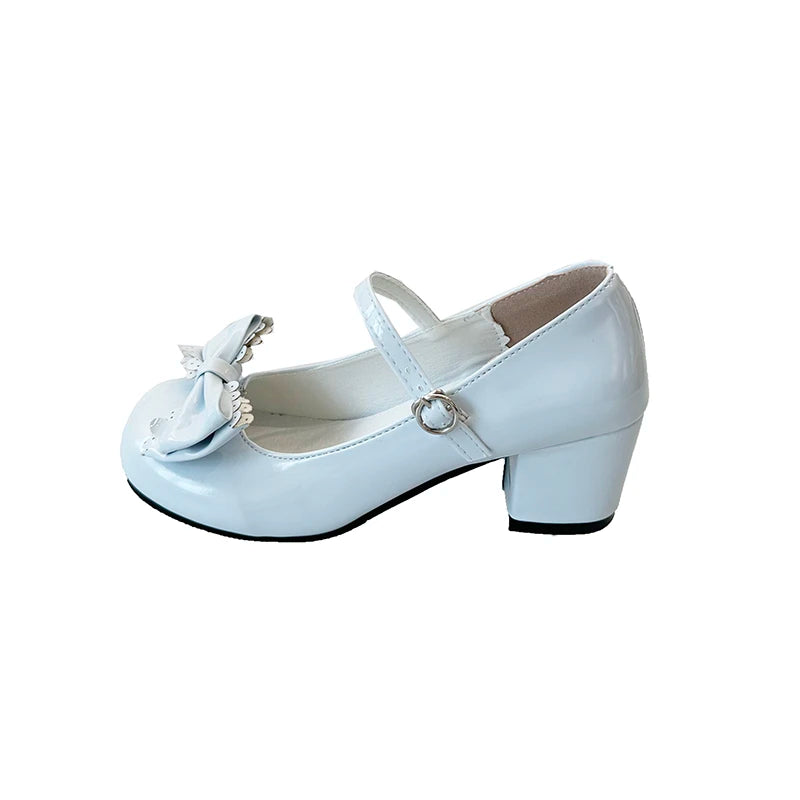 Mary Jane Plus Size Bow Talon Carré Anti-Slip – Bout Rond Ouvert Slip Strap Résistant
