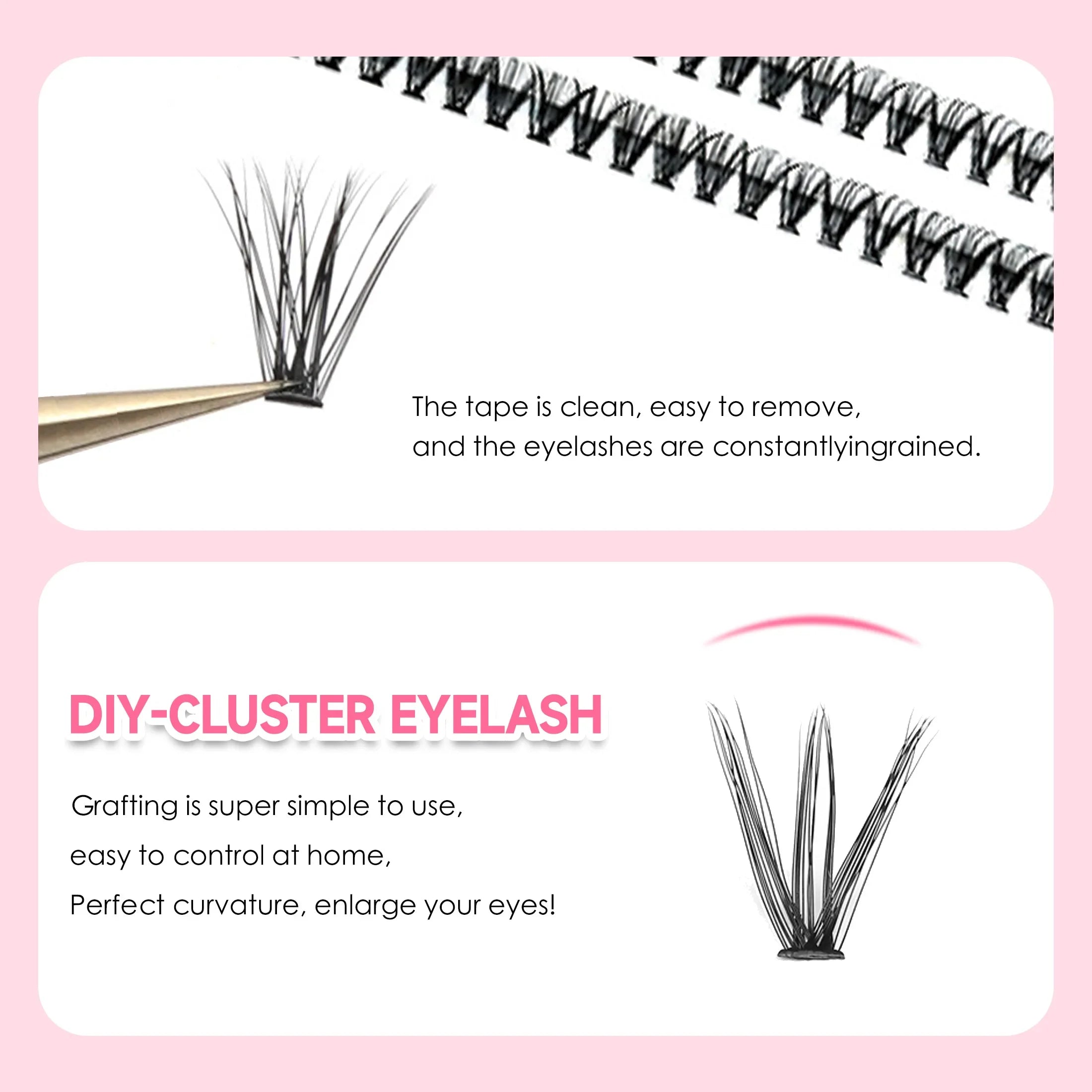 Kit Extension Cils DIY 200 Pcs – Clusters Lash Bond & Seal | Outils Collage Cils Accessoires Maquillage