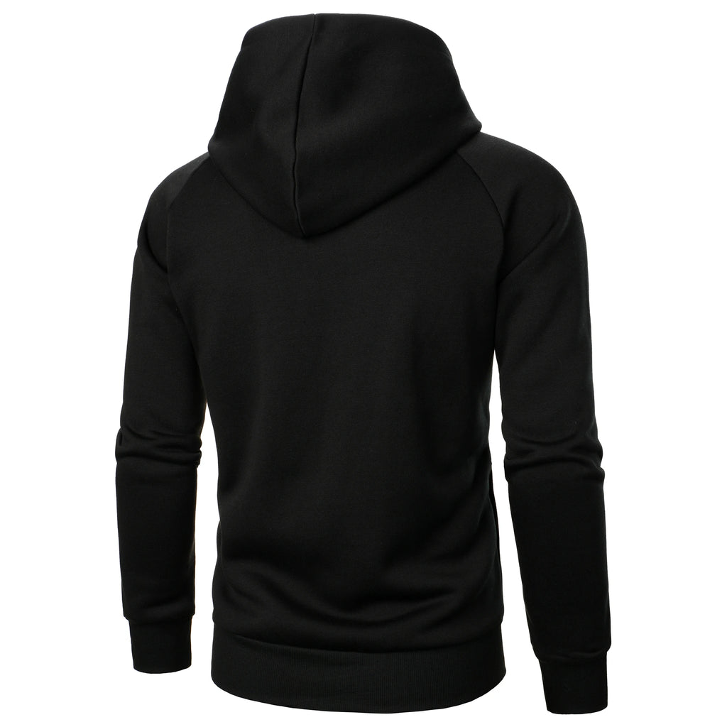 Hoodie Homme Couleur Unie Zip Latéral – Sweat à Capuche Manches Longues Automne Hiver | Mode Homme Premium