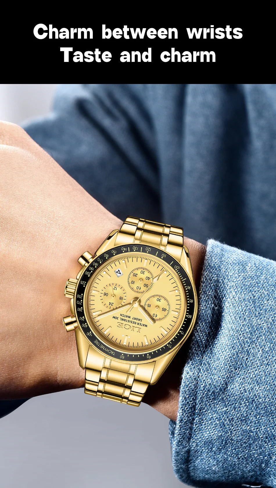 Herrenuhr LIGE Luxus Fashion Quarz – Edelstahl Leuchtend Wasserdicht Trendig