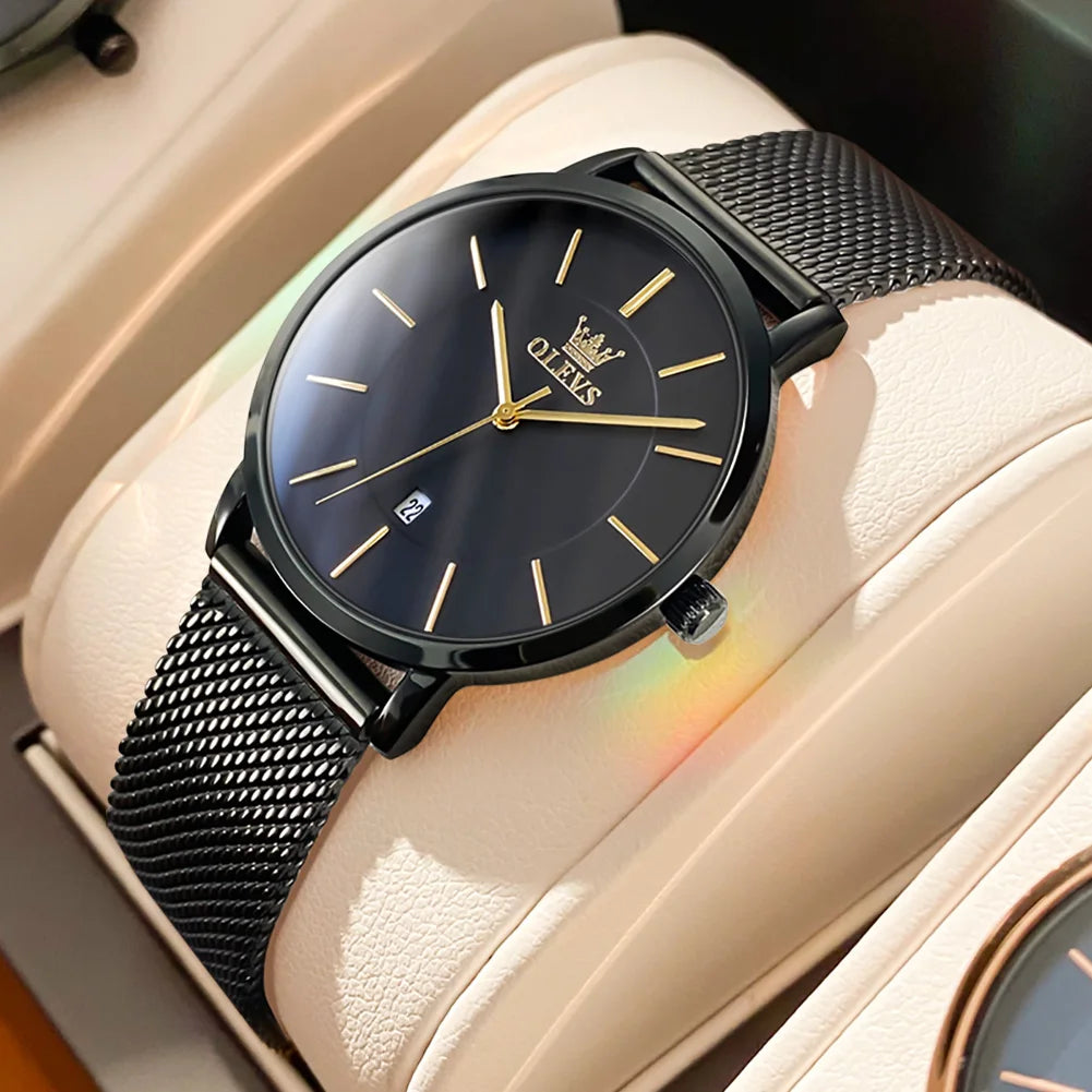 Montre Femme OLEVS Quartz Étanche Luxe Acier Inoxydable Or Rose Élégante Coffret Cadeau Inclus | Montre OLEVS Femme Luxe Or Rose Premium