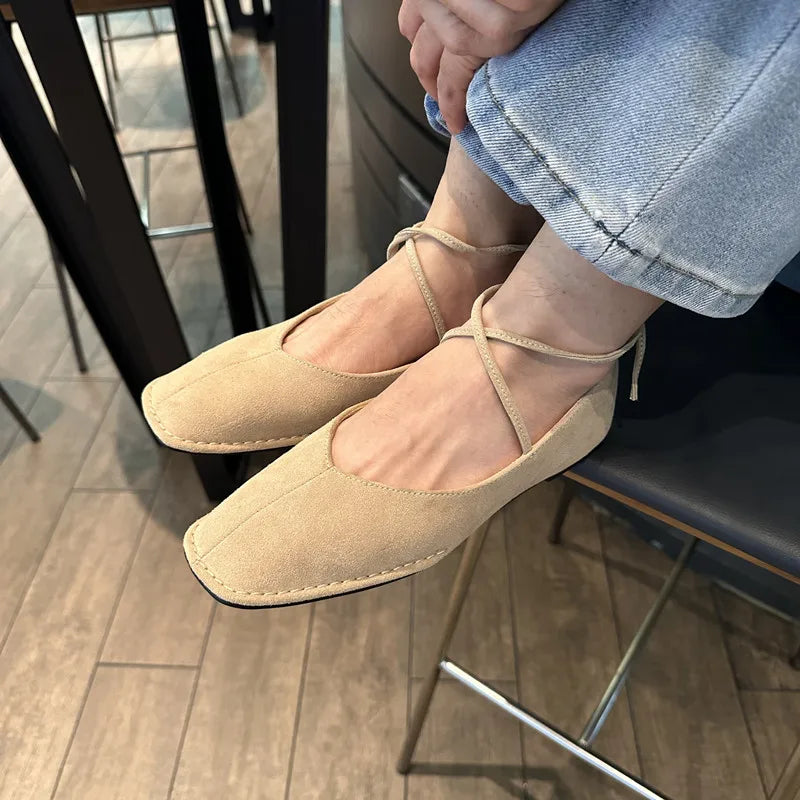 Bailamos Ballerines Cuir Bout Rond Slip-on Femme 2024 – Dress Élégant Casual Printemps