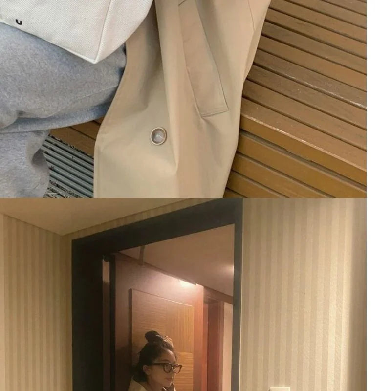Coupe-Vent Femme À Capuche Loose Doublé Manches Longues – Veste Trench Casual Chic Printemps Automne | Mode Tendance