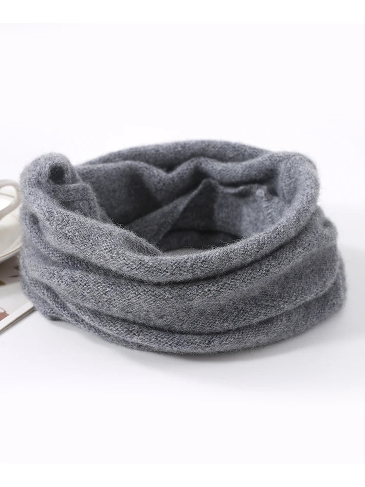 Tour de Cou Laine Mérinos 100% Femme – Écharpe Tube Ajourée, Cache-Oreilles & Masque Visage | Automne Hiver | Headband Chic